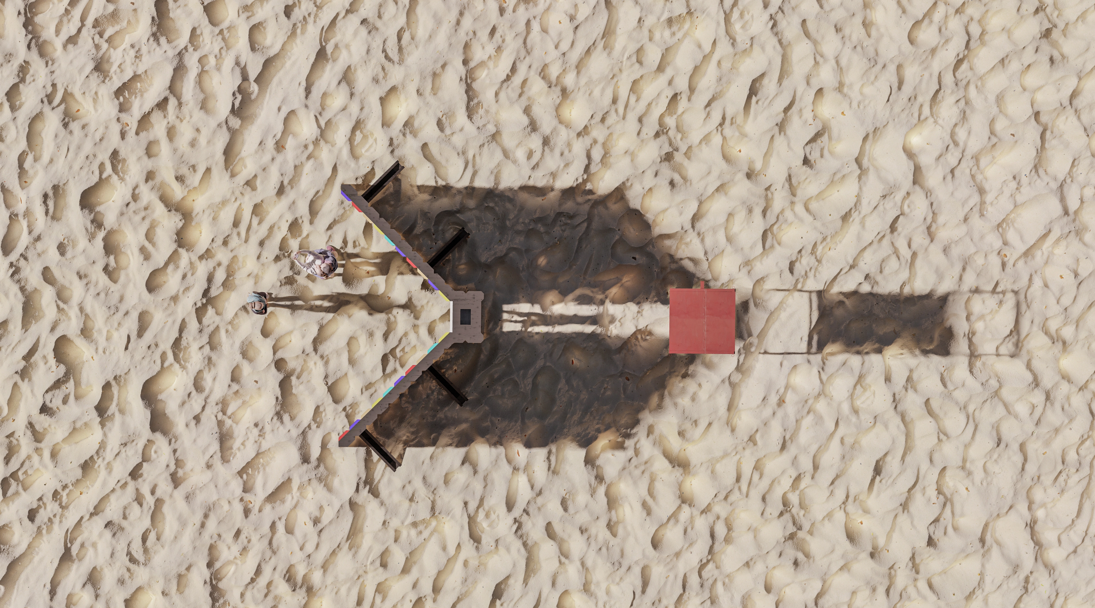 Plan view of The Slit installation showing narrow passage